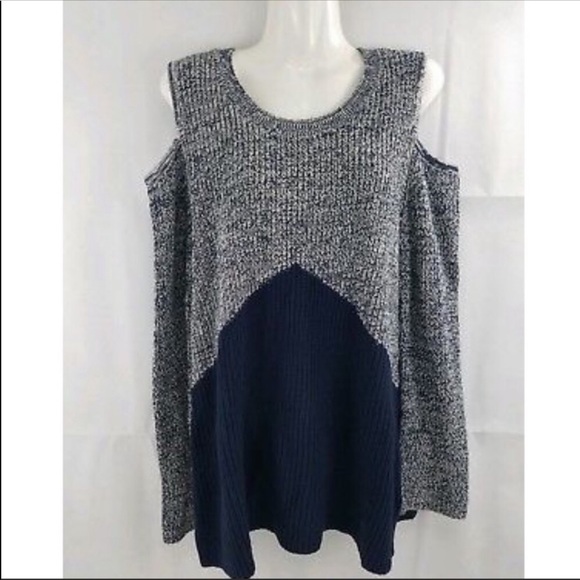 Style & Co. Sweaters - Style&Co Blue Cold Shoulder Sweater sz XL